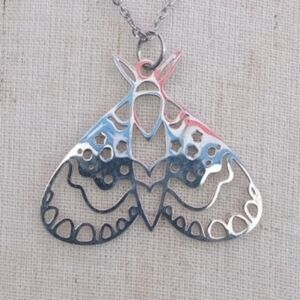 ❤️ 2/$20 Moth Stainless Steel Necklace NWT Handmade